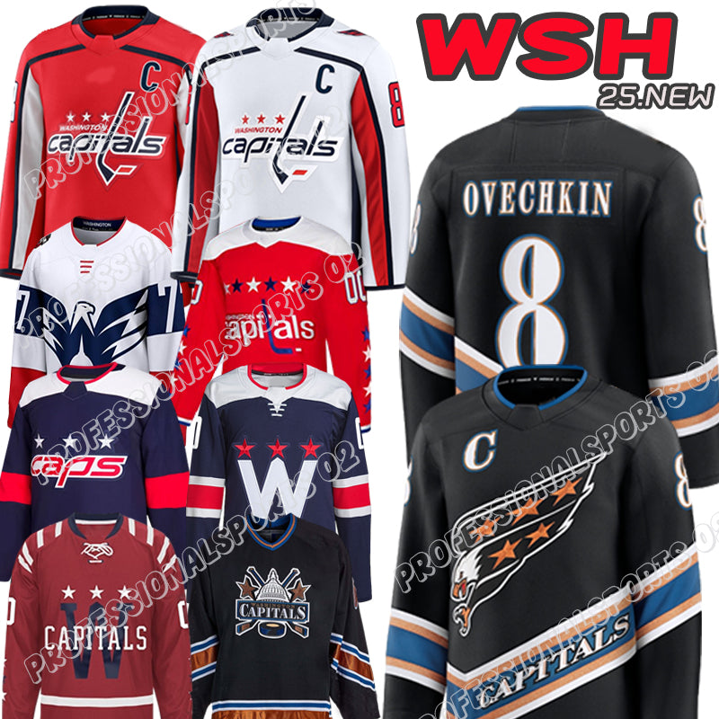 Capitals Jersey #8 Alex Ovechkin Jersey Strome Tom Wilsons Jersey Pierre-Luc Dubois Dylann Stromees T.J. Oshie Aliaksei Protas Jakob Chychrun Hockey