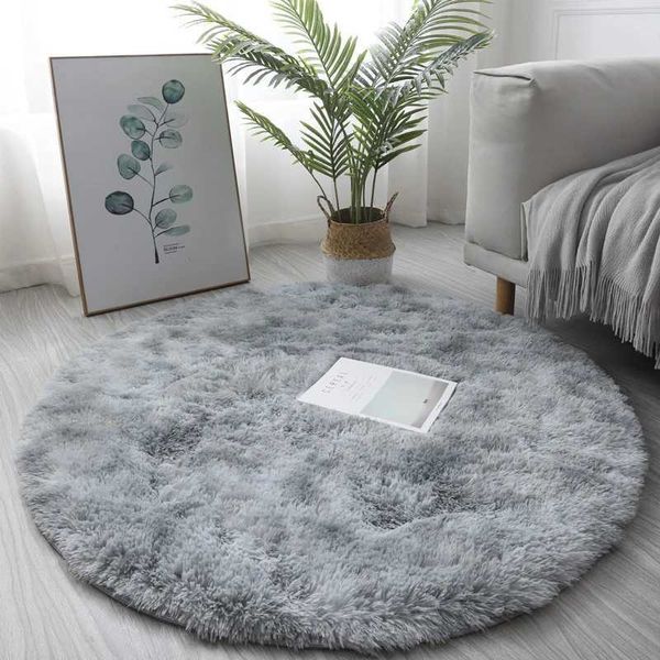 40x40cm round soft faux fur area carpet bedroom living room living room floor furry plush carpet home floor mat bedding W240815