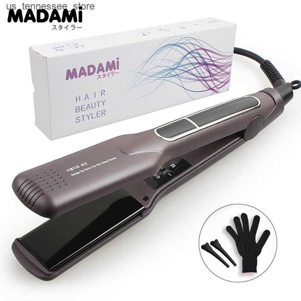 Hair Curlers Straighteners Korean Hair Straightener Keratin Treatment Floating Wide Plate Ceramic Flat Iron Dual Voltage Hair Curling Iron S
