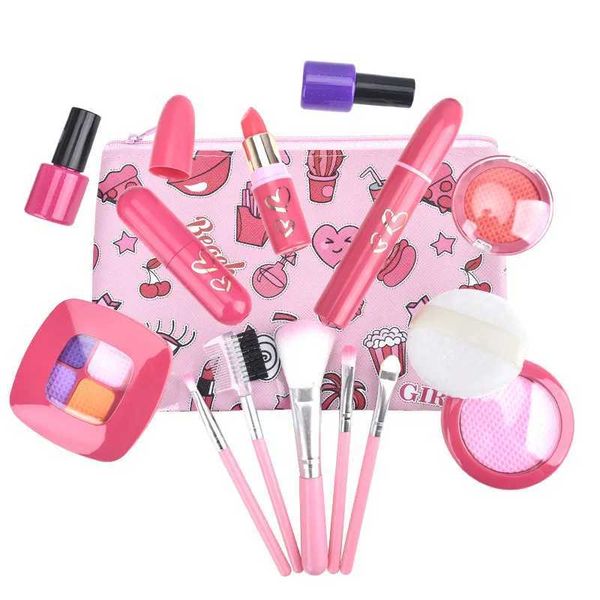 Beauty Fashion Childrens makeup bag toys simulated lipstick makeup brush model toys girls birthday gifts (toy models not real makeup) H24101