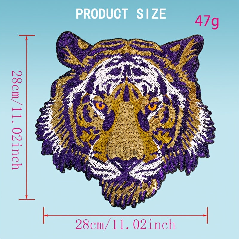 TEMU Large Sequin Embroidered Patches - Glitter Iron-on Appliques With Adhesive Backing, Vivid Realistic Mixed Colors For , Bags, Jackets &