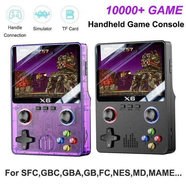 X6 Handheld Game Console Retro Video Game Players 3.5 IPS Sn Portable Classic Gaming Player 10000+ Games Children Gifts Z241226