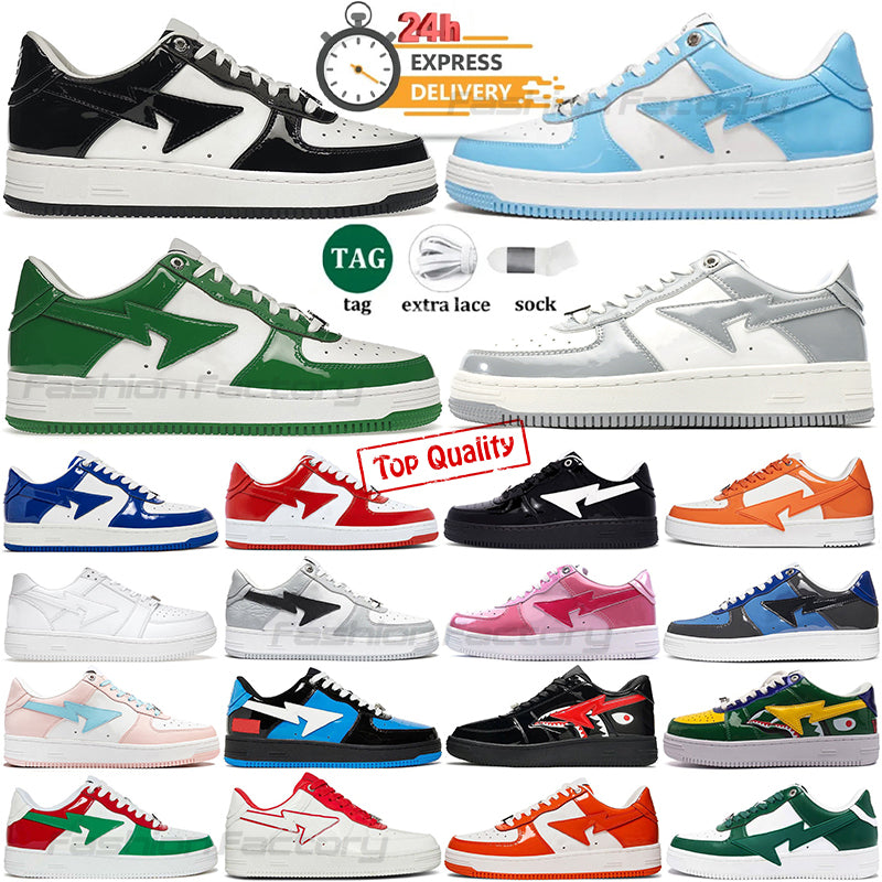 Designer Shoes Mens Womens Sneakers Black Green Grey Blue Red Low Shark patent Leather Camouflage Skateboarding Jogging Sports Trainers schuhe chaus