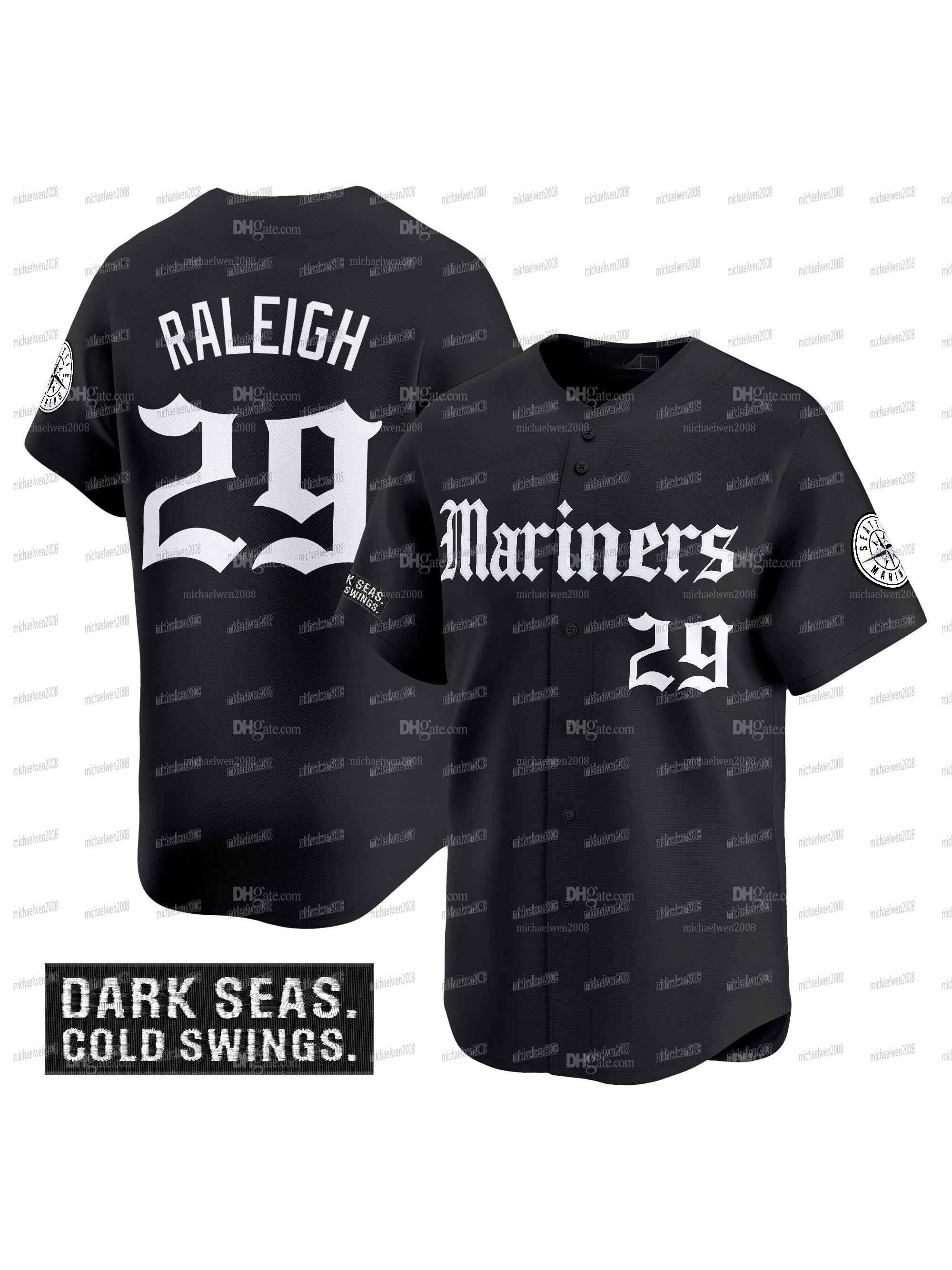 Seattles Mariners 2025 Gothic Edition Jersey Cal Raleigh Jorge Polanco Randy Arozarena Julio Rodriguez Luis Castillo Josh Naylor Custom Youth