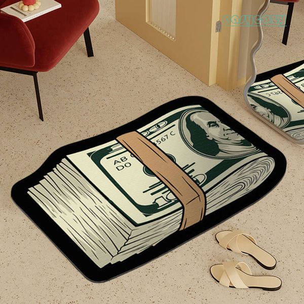 Creative Money Rug Cash Print Floor Mat Livingroom Bedroom Decoration Non-slip Bathroom Rug Photo Prop Halloween Xmas Home Decor 3 01e