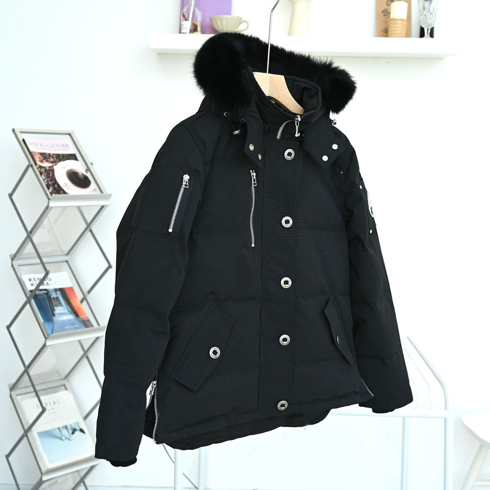 mens puffer jacket woman down winter designer parka winterjacke coat black luxury outdoor thick fur collar hooded outerwear 2XL zipper windbreak uni