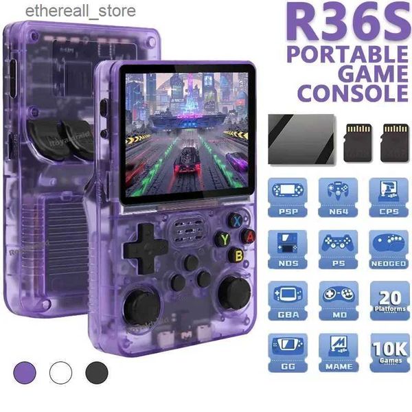 Controllers Joystic R36S Retro Console 128GB Handheld Player Dual System 20000 Classic Games Portable Video Game hine Kids Gift Q240605