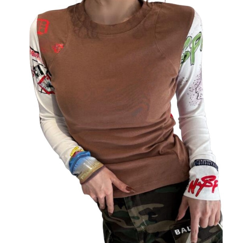 New Fashion Clothing Horseshoe Cross logo Sanskrit logo Narrow waist designer