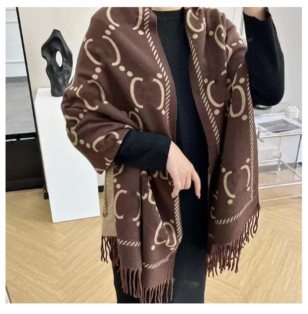 Designer scarf Women New Scarf Cashmere Thick Shawl Long Winter Pashmina Wraps Hijab with Tassel Bufanda Foulard