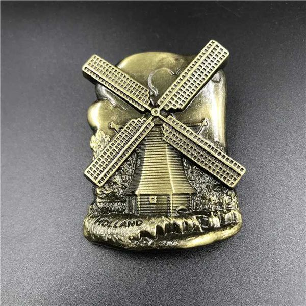 Home Decor Retro Building Fridge Stickers 3D Metal Fridge Magnet Whiteboard Souvenir Decorative Gift for Children RefrigeratorXJ240809