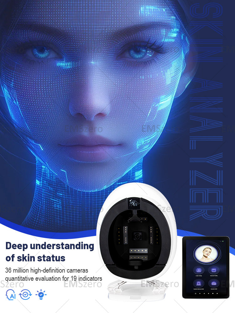 Beauty Depth Facial Analyzer Intelligent Detection Device 3D AI Facial Scanner Skin Moisture Analyzer