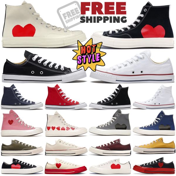 Free shipping chuck 1970s taylor designer casual shoes canvases shoes high low men women PLAY Black White Grey Blue Red Midsole mens sneaker