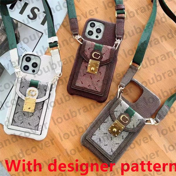 Case Designer Phone Case for iPhone 15 promax 14 pro 13 13pro 11 12 pro max Fashion Brand Letter Print Leather Card Holder Wallet Mobile Cov