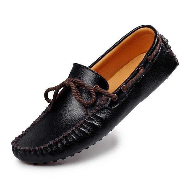 Autumn British Style Loafers Shoes Men Low Cut Lacing Casual Shoes Genuine Leather Fi Men Shoes Drive WholesaleXJ250118