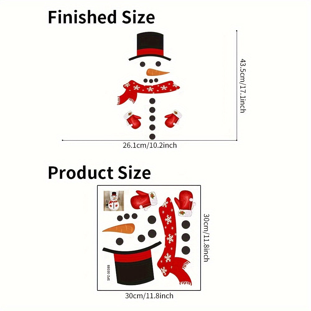 TEMU 1pc Festive Snowman Toilet Lid Decal - 3d Self-adhesive Bathroom Sticker With Red Scarf & Gloves, , Single-use Plastic, Christmas & Holiday