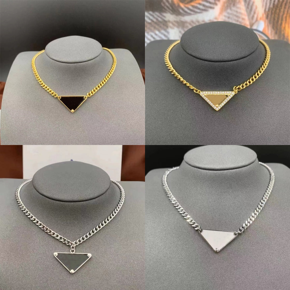 Luxury jewelry gold necklace designer jewellery mens womens iced out chain hip hop diamond thick custom chains silver eternal symbole delta pendant