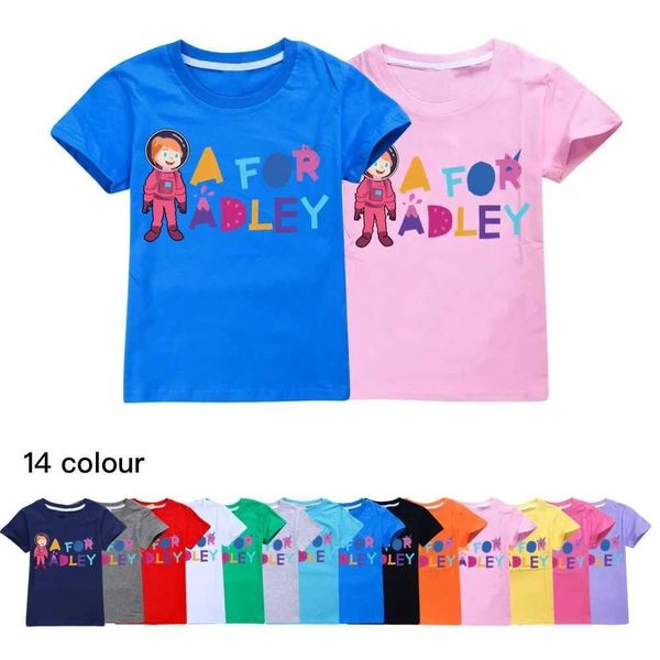 T-shirts Adley T-shirt Childrens Summer Clothing Childrens Girls Short sleeved Top Childrens Clothing Casual O-neck Zipper T-shirt d240525