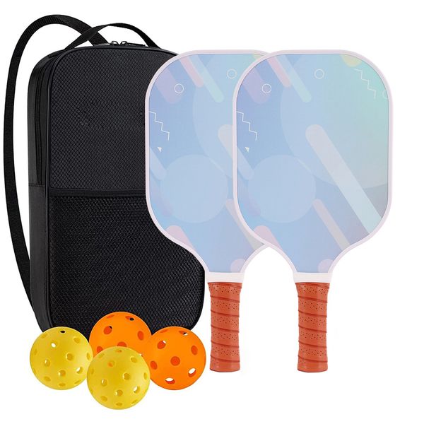 High-Performance Fiberglass Pickleball Paddle for Competitive Outdoors Games 2 Paddle & 4 ball & 1 bag 9982