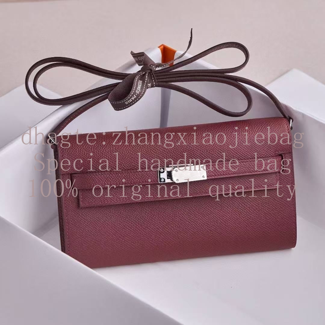 19A Mirror-quality handbag, high quality, handcrafted, KL woc 18cm ep cowhide handbag, customizable, crossbody bag, shoulder bag, original packaging