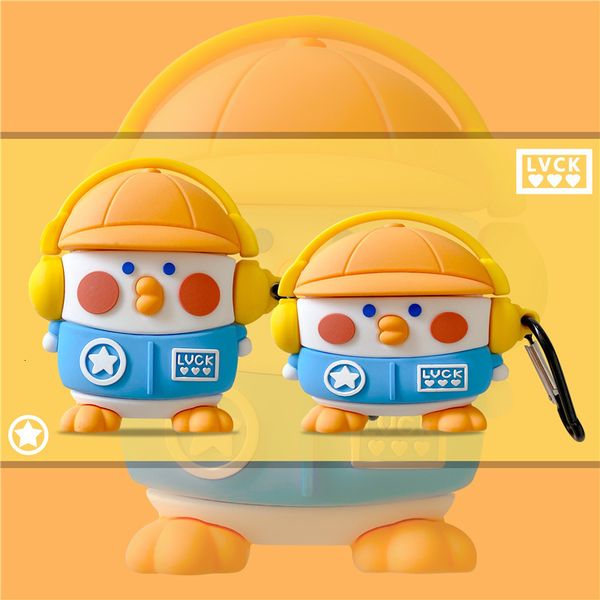 ddmygifts Music Duck Pro2-3rd Generation Bluetooth Wireless Headphone Cartoon Cute Silicone Soft Case Suitable A