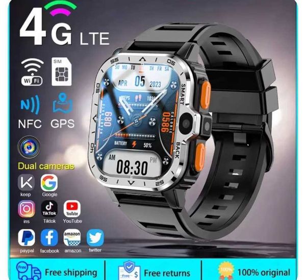 Smart Watches New 5G Sim Card Mini Phone Smart Watch HD Dual Camera 64GB-16GB ROM NFC G WiFi Waterproof Google Play Smart Bracelet CL241225