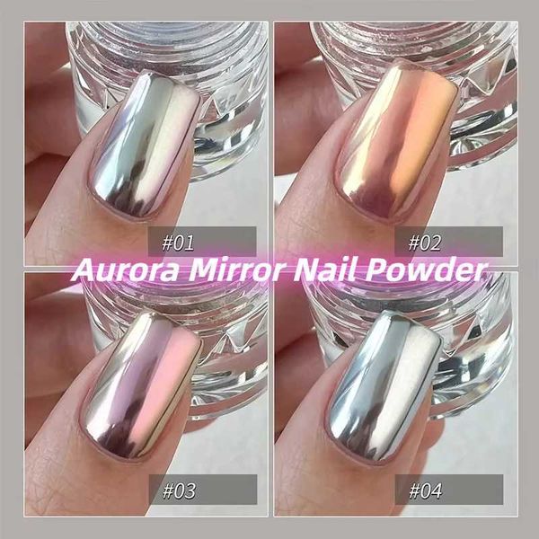 Super beautiful silk mirror aurora nail powder glitter nail powder dust-proof chromium powder mirror paint nail art supplies decoration W240