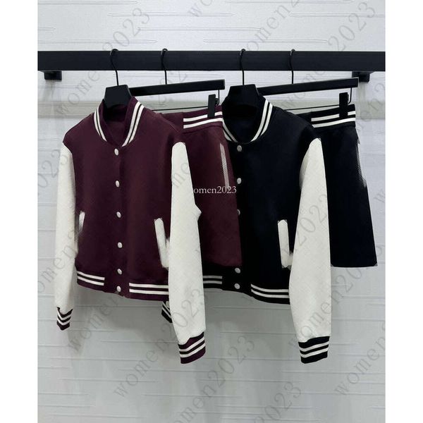 Women skirts suit designer jacket two-piece brand women set Women Fashion embossed full print logo short skirt suits coat vacation casual sk