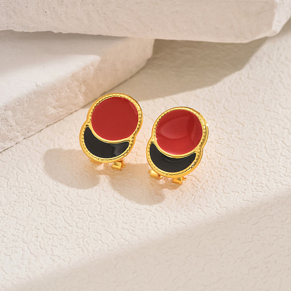 Pendientes de botón de aleación casuales clásicos de moda