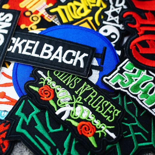 ROCK MUSIC DIY Embroidery Repair Patches Applique Ironing Clothing Sewing Supplies Decorative BAND Guitar PUNK