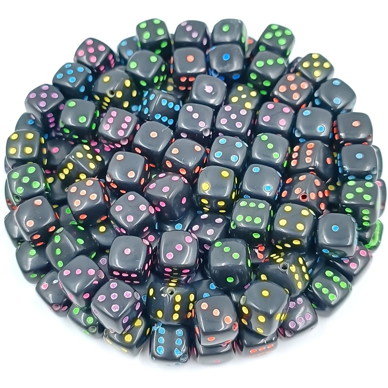 TEMU 50pcs Acrylic Square Dice Beads, 8mm Candy-colored Loose Beads For Making, Creative Bracelets, Necklaces, Keychains, And Hair Accessories