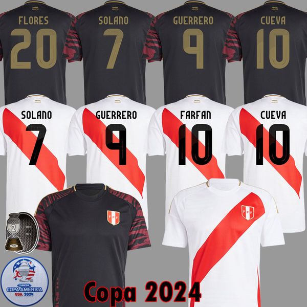 2024 Peru soccer jerseys FARFAN 24 25 home away copa GUERRERO football Shirts Seleccion Peruana CUEVA PINEAU CARTAGENA men kids kit Uniform