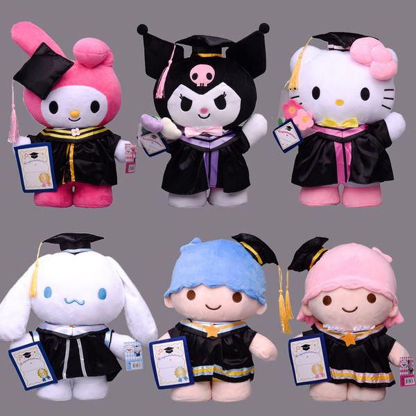 Wholesale Cute KT Bachelor&#039;s Clothing Graduation Doctoral Hat Plush Toy Decoration Children&#039;s Games Playmates Festival Gifts Home