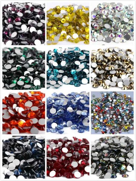 ss2~ss12 AAAAA Top Quality Crystal Non Hotfix Rhinestone Super Bright Glass Strass 3D Nail Art Decoration DIY Dress ClothingXJ240829