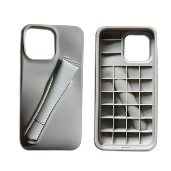 Designer Lipstick Portable Case Design Lip Gloss Lipstick Lip Balm 3D Make-Up Silicone Phone Case for iPhone 15 14 13 12 Pro Max Lipgloss Ho
