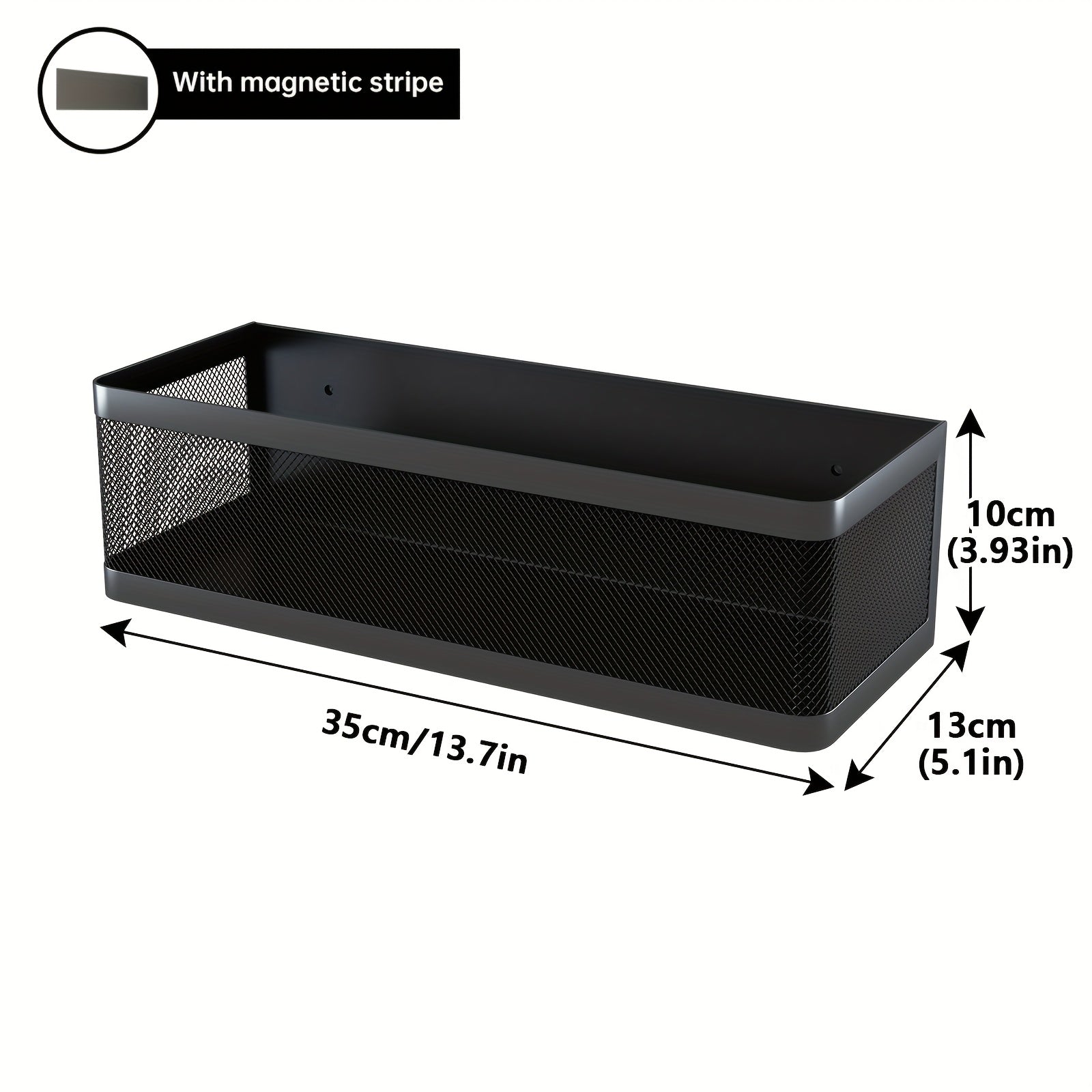 TEMU 1 Set Refrigerator Magnetic Shelf Metal Spice Rack Basket Seasoning Oils Kitchen Gadgets, Large Capacity, Strong Magnetic , Floating Shelves