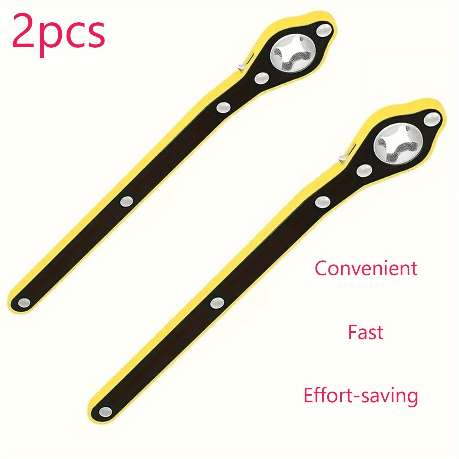 TEMU 2pcs Heavy Duty Automotive -saving Ratchet Long Wrench - 360° Knob For Quick Tire Change - Suitable For Cars, Motorcycles And Suvs, Scissor Jack