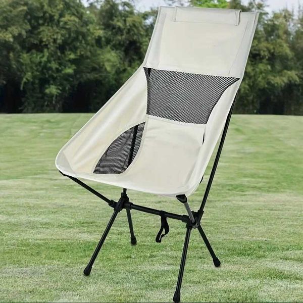 Camp Furniture New camping chair Ultralight portable folding fishing picnic moon beach outdoor tool H241121