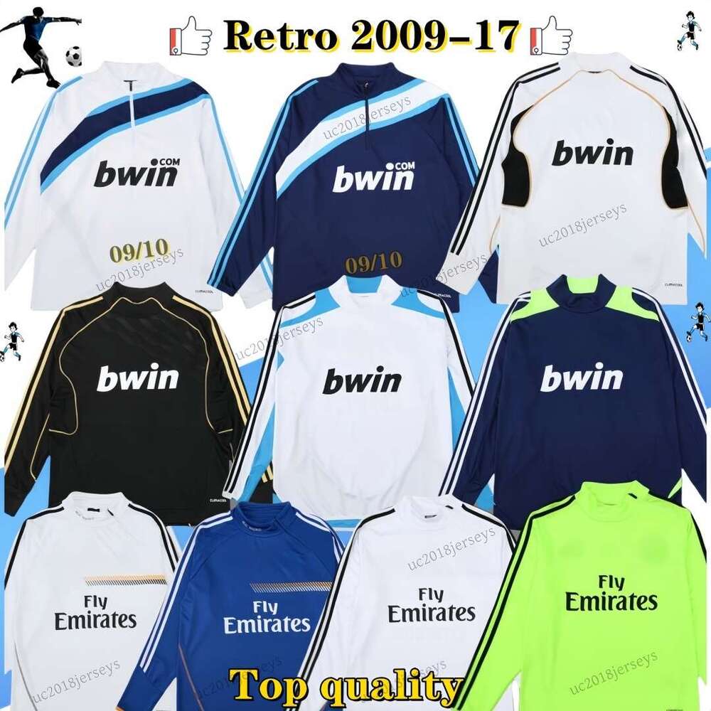 Training shirt Retro Madrids soccer tracksuit ZIDANE Men 2009-17 Reals football classic Vintage training SHIRT Ronaldo RAUL Half-zip training shirt