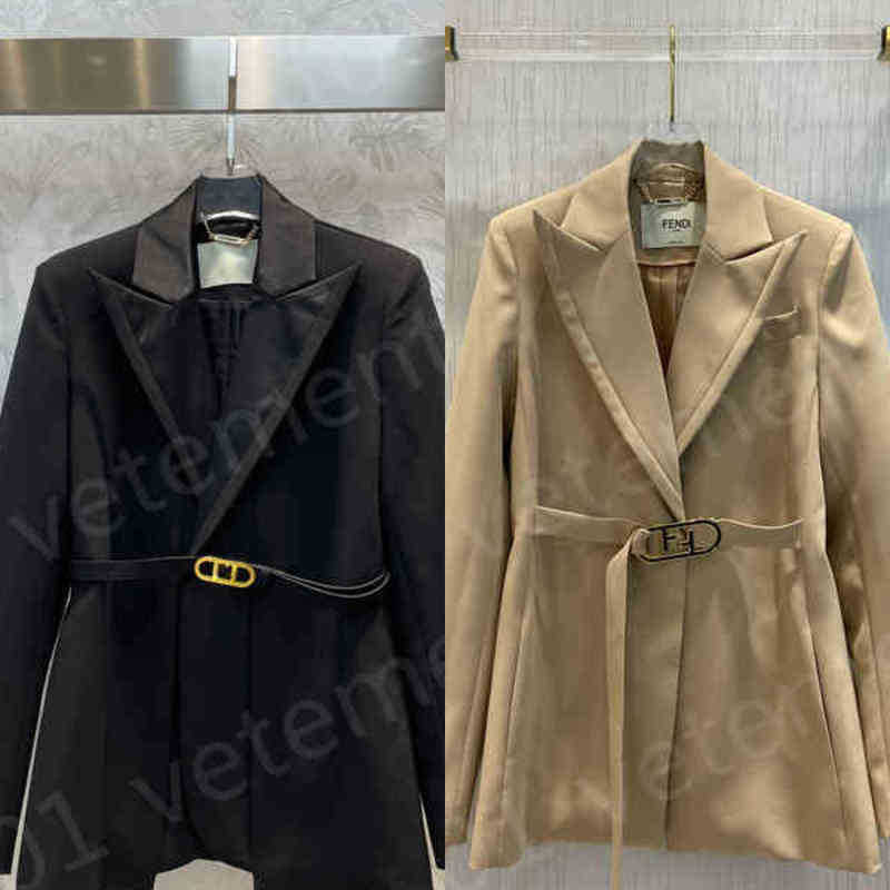 Luxury Womens Blazer Vintage Slim Fit Metal Buckle Blazer Retro Shawl Collar Fashion Trendy Jacket Temperament Brand high end Designer Women Clothin