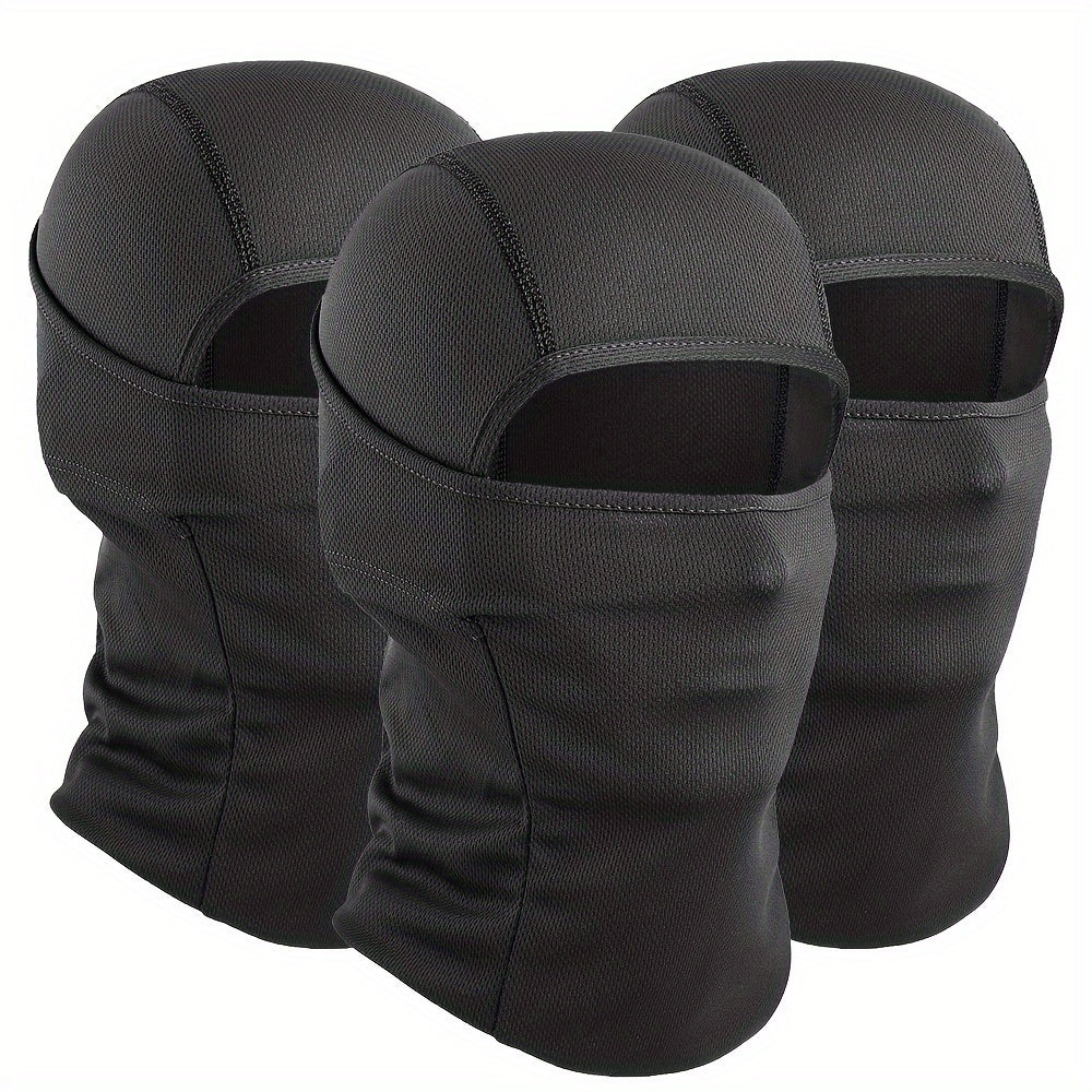 TEMU Balacrafa 3pcs Balaclava Face Mask - Full Coverage Neck, Face & Shoulder Coverage - Windproof Cold Weather Mask - For Skiing, Cycling, Running,