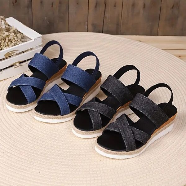 size Large 2024 summer new flat wedge fish mouth casual women&#039;s sandals 272f