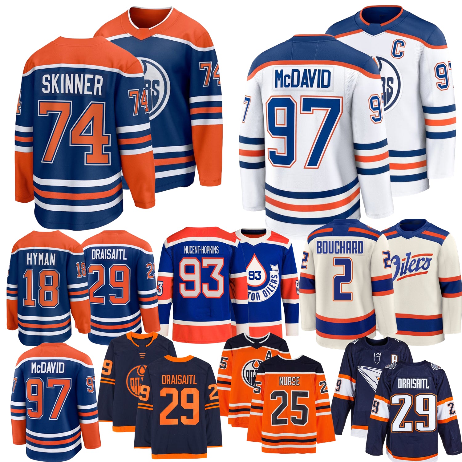 Edmonton Hockey Jersey Connors McDavid Oilers Leon Draisaitl Stuart Skinner Zach Hyman Nugent-Hopkins Mattias Ekholm Bouchard Podkolzin Savoie Kapan