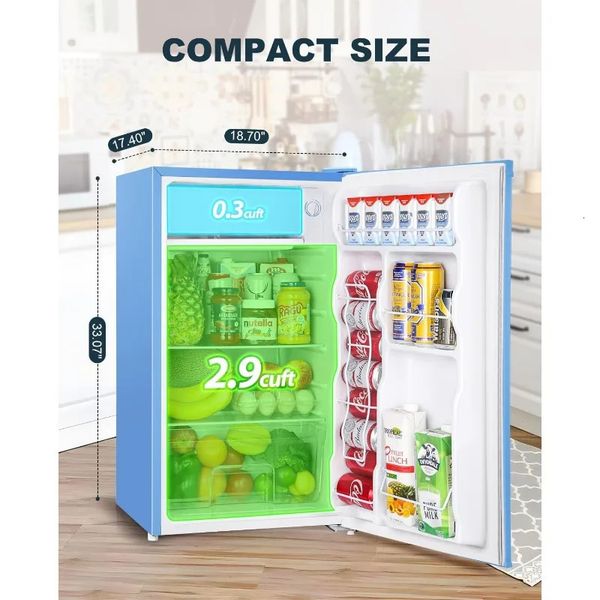 Upstreman 3.2 Cu.Ft Mini Fridge with Freezer Single Door Adjustable Thermostat Refrigerator for Dorm Office Bedroom 240625