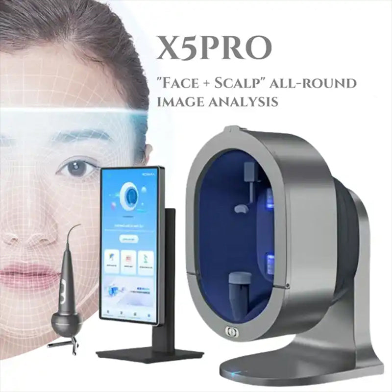 X5Pro-Al Skin Image Analyzer Device Professional 3D Skin Test Analyzer Facial Scanner Moisturizer Treatment Application Device AI Facial Diagnostic