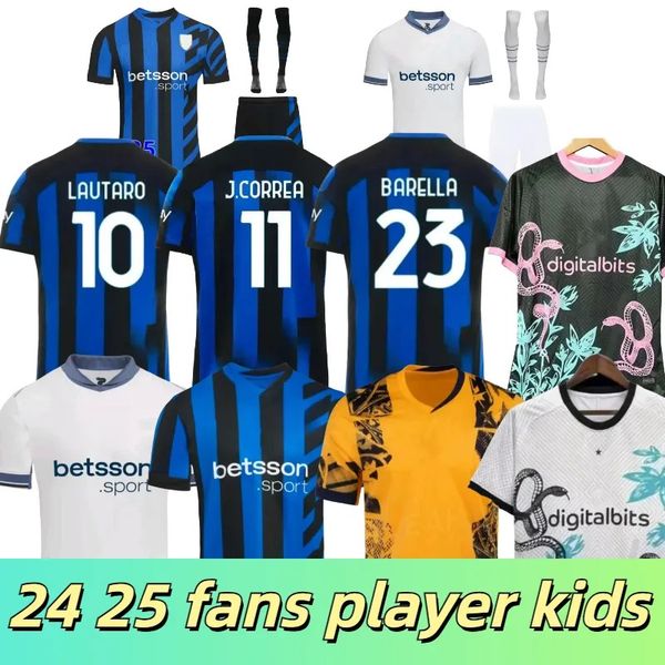 LAUTARO soccer jerseys 24 25 DE VRIJ LUKAKU BARELLA kids kit LAUTARO CORREA DZEKO women football shirts men