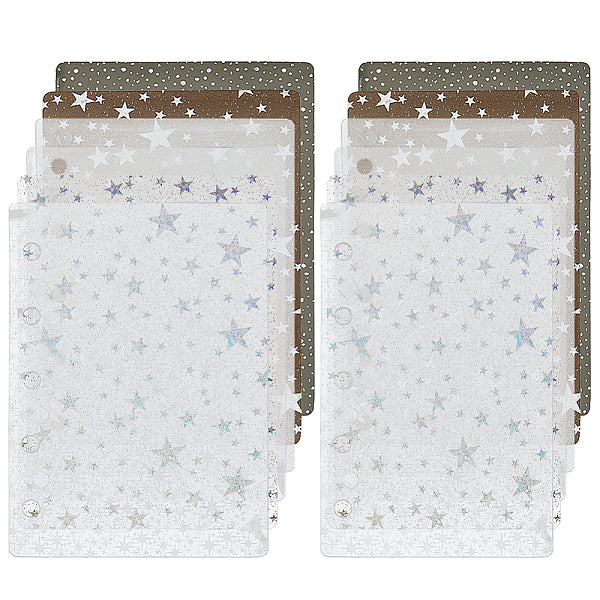 12Pcs 12 Styles PVC Notebook Index Divider Sheets