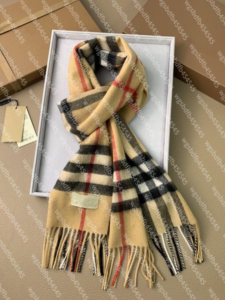 Classic Plaid Women Man Designer Scarf 100% Cashmere Scarves For Winter Warm Womens and mens Long Pashmina Tassel Print Scarf Size 180x30cm
