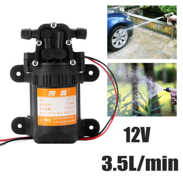 DC 12V 70PSI 3.5L-Min Agricultural Electric Water Pump Black Micro High Pressure Diaphragm Water Sprayer Car Wash 12 V