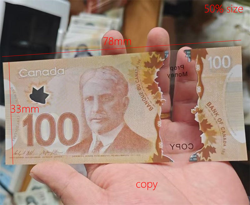plastic canadian prop money Games Money Prop Copy CANADIAN DOLLAR CAD BANKNOTES Australian Pound PLASTIC FAKE MONEY MOVIE PROPS 78*33mm 50% Size