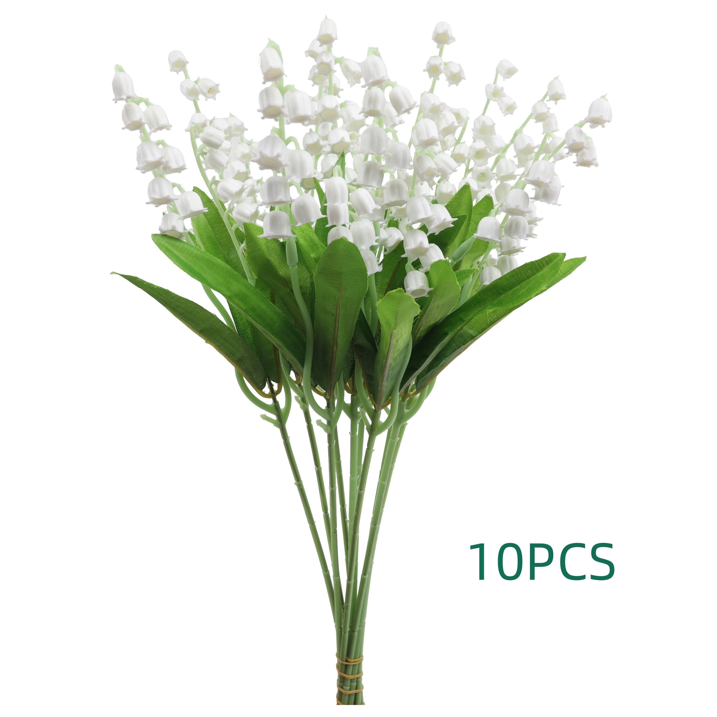 TEMU 10pcs Artificial Lily Of The Valley Bouquet - Weddings, Home & Outdoor Decor, Valentine's Day Gift, No Vase Included